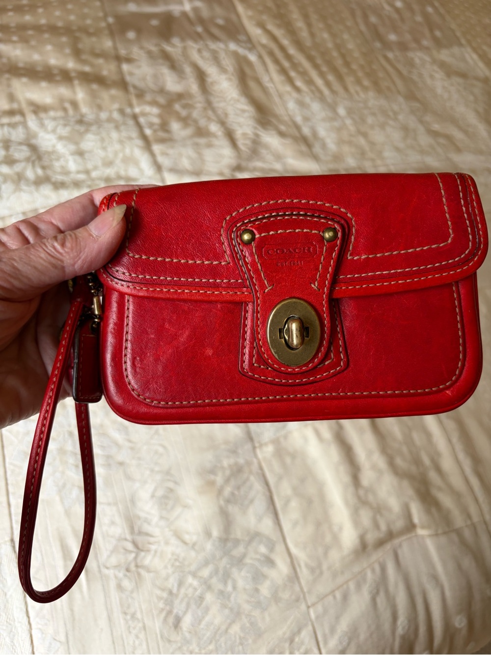 Coach Legacy GiGi 65th Anniversary Turn Lock Wristlet RED
